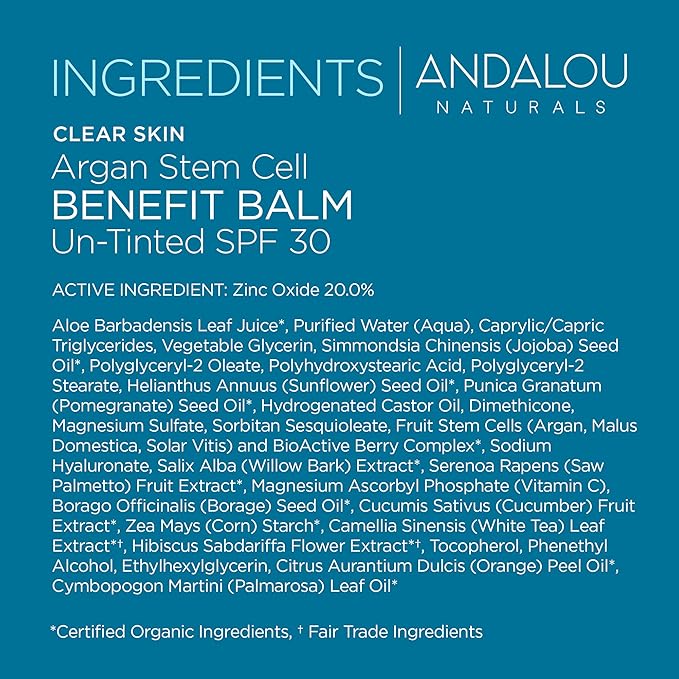 Andalou Naturals CLEAR SKIN Argan Stem Cell BB 2 Fl Oz