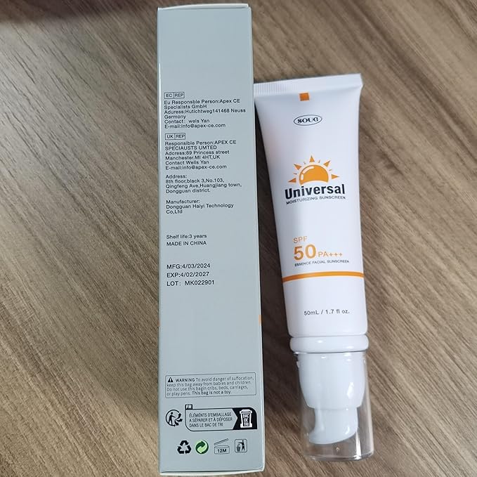 Tinted Sunscreen For Face SPF 50, Universal Protector Solar 50 Face Sunscreen Moisturizer, No Sticky, Hydrating travel size Sunscreen, 50ml (3, Tinted)