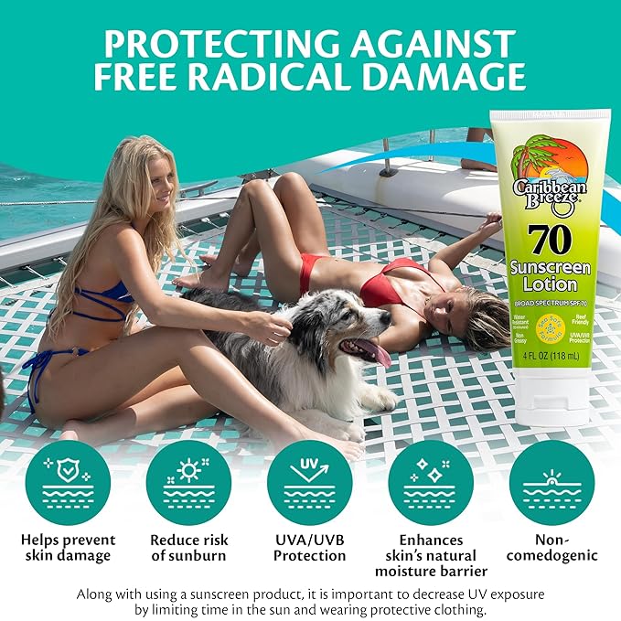 Reef Friendly Sunscreen SPF 70 Lotion, Mango Lime Scent Body Sunscreen Lotion, Rich in Anti Oxidants, Water Resistant Up to 80 Minutes, Broad Spectrum Body Lotion with Sunscreen, 4 oz (120 ml)