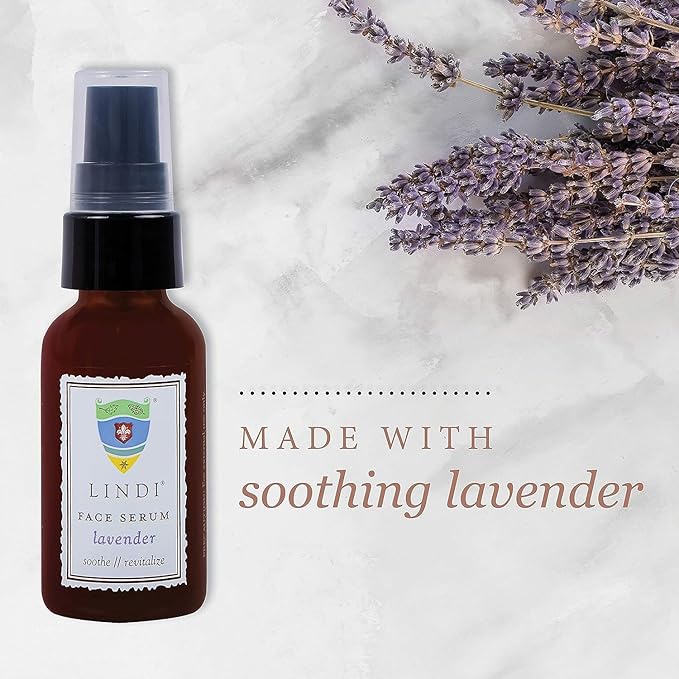 LINDI SKIN Lavender Face Serum - Ultimate Moisture and Comfort To Restore Your Skin Immediately - Reduce Facial Rash, Redness, and Itching - Relieves Uncomfortable Effects of Chemo Rash(1 fl oz)