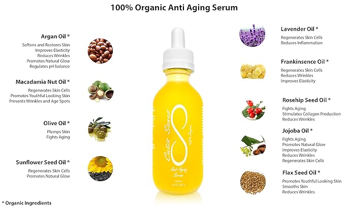 100% Organic Anti Aging Face Oil Line