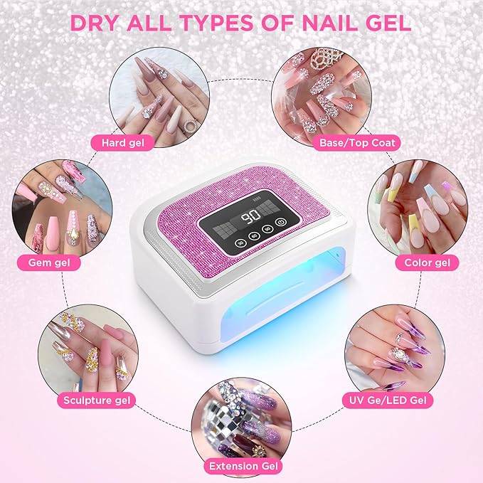 Cordless Nail Lamp, 120W Rechargeable