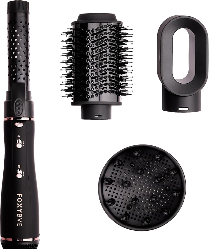 Foxybae Super Styler – 4-in-1 Blow Dryer Brush [Black Rose-Gold]