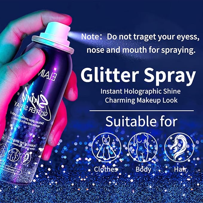 Body glitter spray, glitter spray