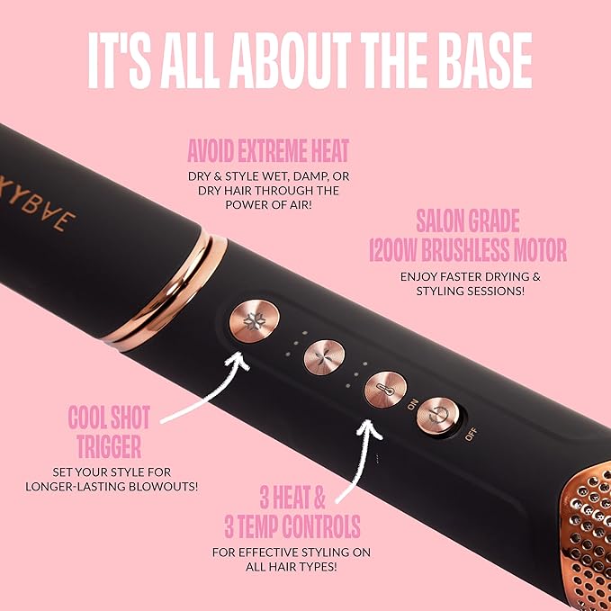 FoxyBae Super Styler Pro Interchangeable 5 in 1 [Black Rose-Gold]