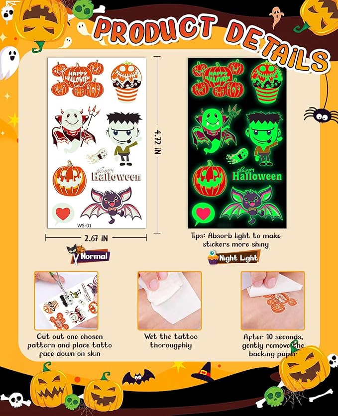 Halloween party favors stickers pumpkin