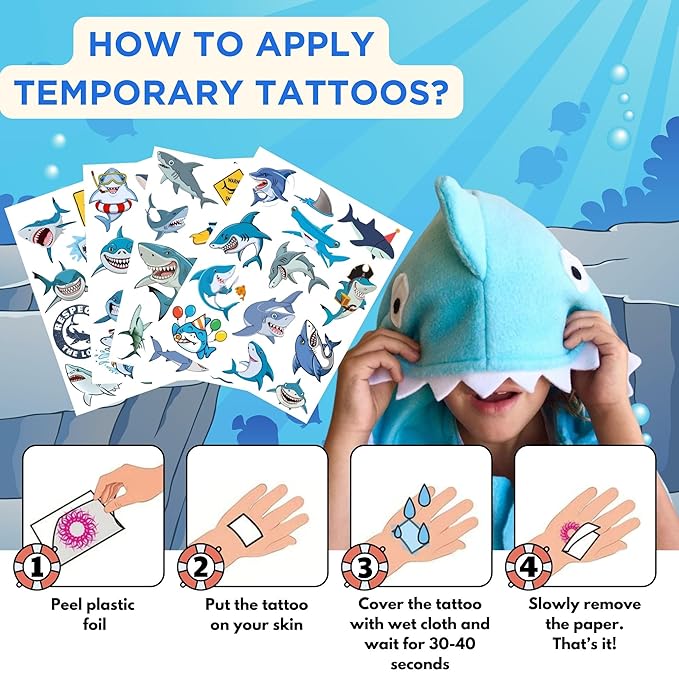 Shark temporary tattoos - shark