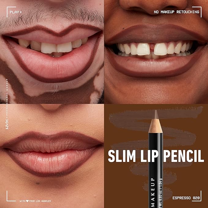 NYX PROFESSIONAL MAKEUP Slim Lip Pencil, Long-Lasting Creamy Lip