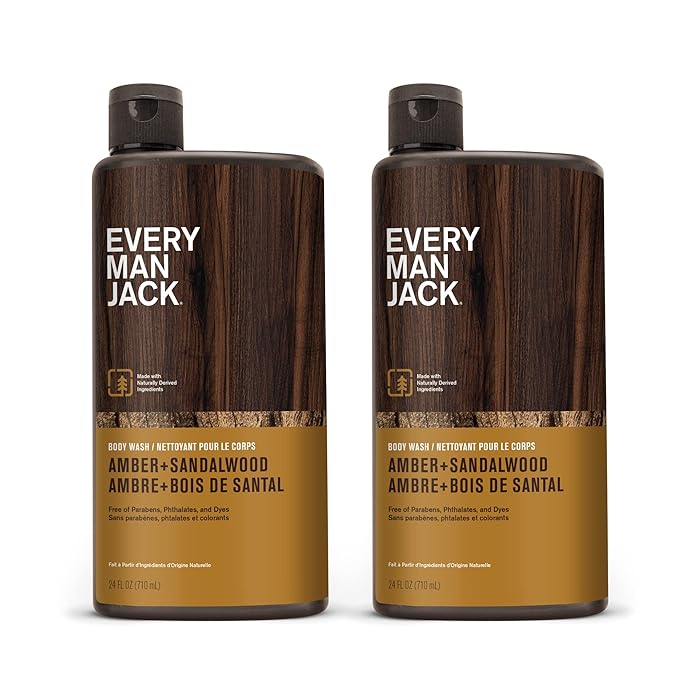 Every Man Jack Amber+Sandalwood Hydrating Mens Body Wash 24oz