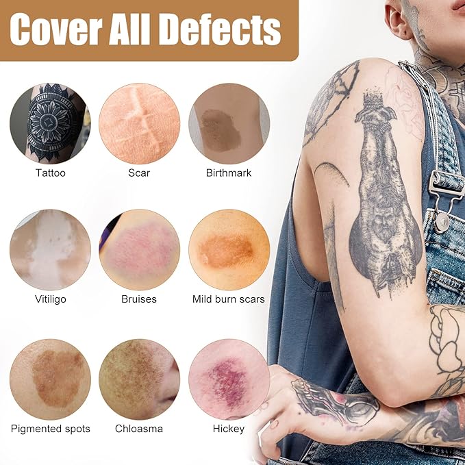 Tattoo Cover Up Makeup Waterproof, Tattoo Concealer,for-Tattoos-Scars-and-Other-Blemishes- 20 of 2)