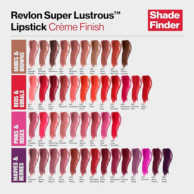 REVLON Lipstick, Super Lustrous Lipstick, Creamy Formula For Lipstick, 15 oz