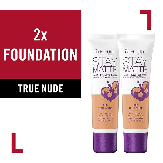 Rimmel, Stay Matte Foundation, True Nude 2 Count(Pack of 1)