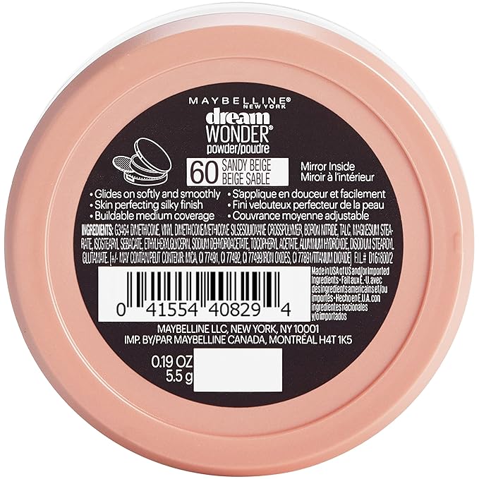 Maybelline New York Dream Wonder Powder Makeup, Sandy Beige, 0.. 19 oz