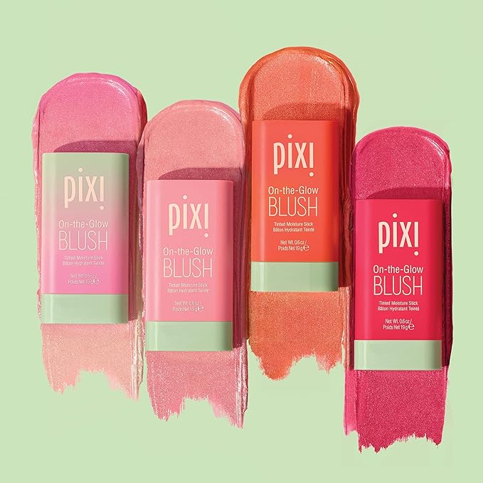 Pixi On-the-Glow Blush, Hydrating Tinted Moisture Blush Stick Paraben-Free (Fleur) 19g