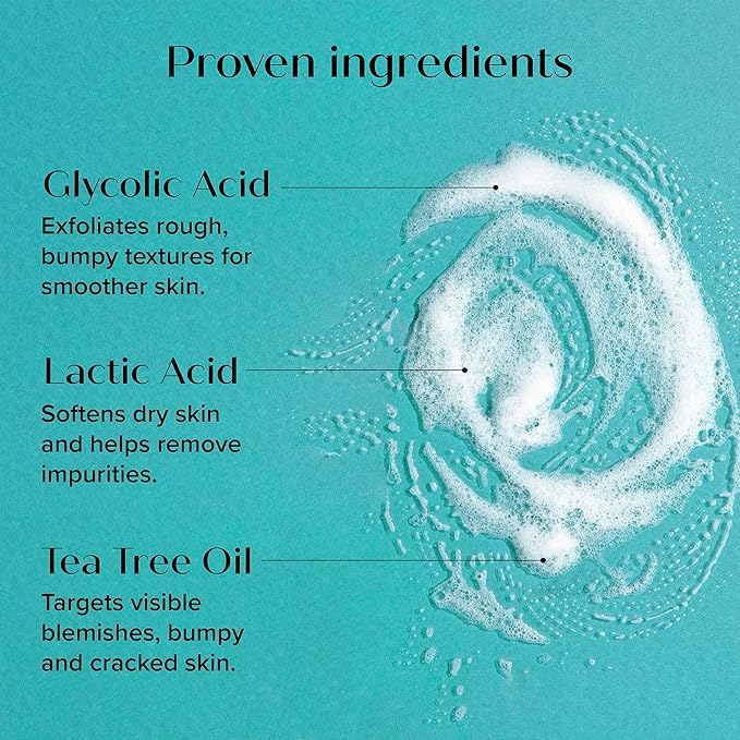 Medix 20% Glycolic Acid Booster + Exfoliating Body Wash Cleanser Skin Care 2PC Set | AHA Exfoliant Cleanser + Body Serum Both Refine + Soften Dead Dry Skin, Bumps, Wrinkles, & Fine Lines, Bundle