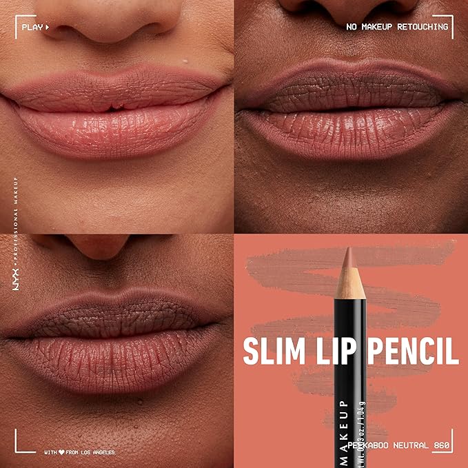 NYX PROFESSIONAL MAKEUP Slim Lip Pencil, Long-Lasting Creamy Lip