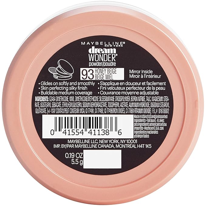 Maybelline New York Dream Wonder Powder Makeup, Honey Beige, 0.. 19 oz