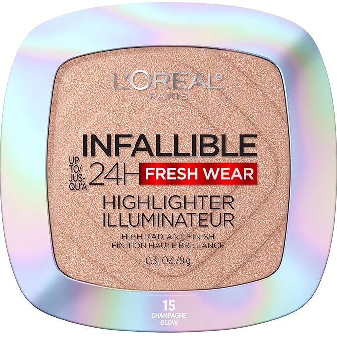 L'Oreal Paris Infallible Up to 24HR Highlighter, Longwear Champagne Glow, 0.31 Oz